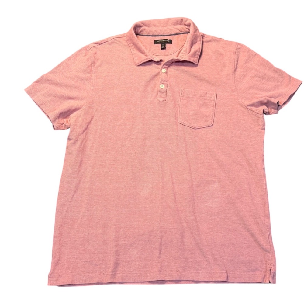 Banana Republic Polo Shirt Pink Short Sleeve Pocket Casual Night Out XL Mens